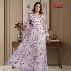 Printed Shiffon Maxi for Girls in Pakistan | Gelani Blue