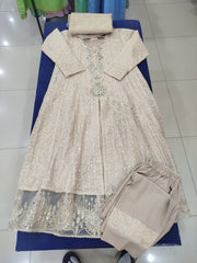 Off White Organza Stitched Long Maxi | Gelani Girls Formal
