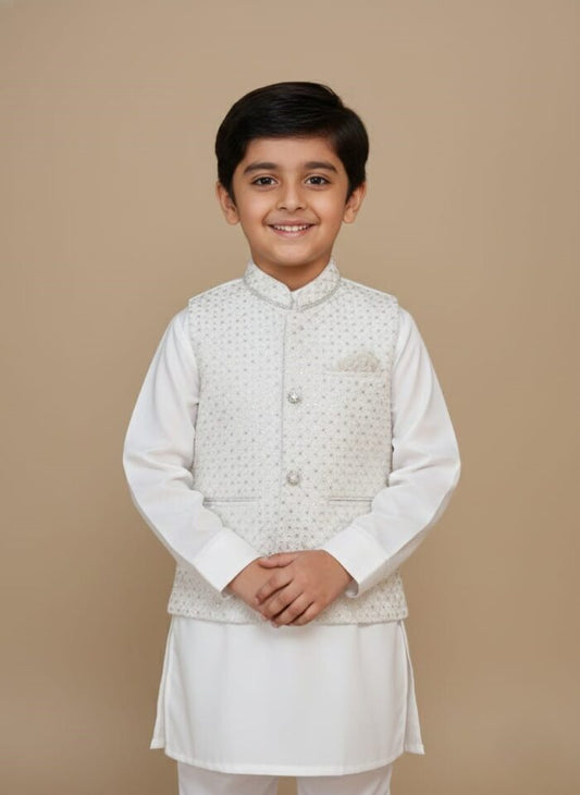 Boys Shalwar Kameez with Waistcoat – Traditional & Stylish Ethnic Wear for Kids