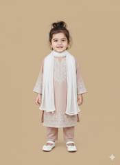 Light Pink 3Pc stitched suit for girl | She Club Summer
