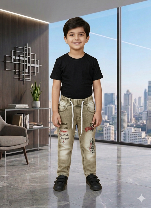 Buy Kids Boy Green Denim Jeans in Pakistan | Gelani Winter Wear
