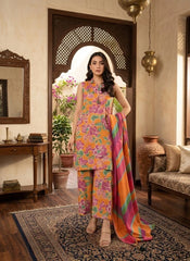 3 PC Unstitched Lawn Fabric – Summer Collection