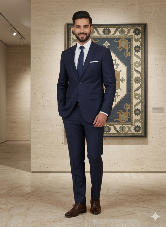 2pc dress suit for men in Pakistan – Navy Blue