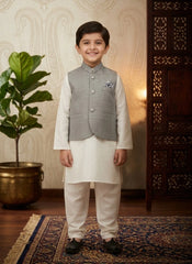 Best Boys Waistcoat Price in Pakistan – Light Gray Gelani Collection