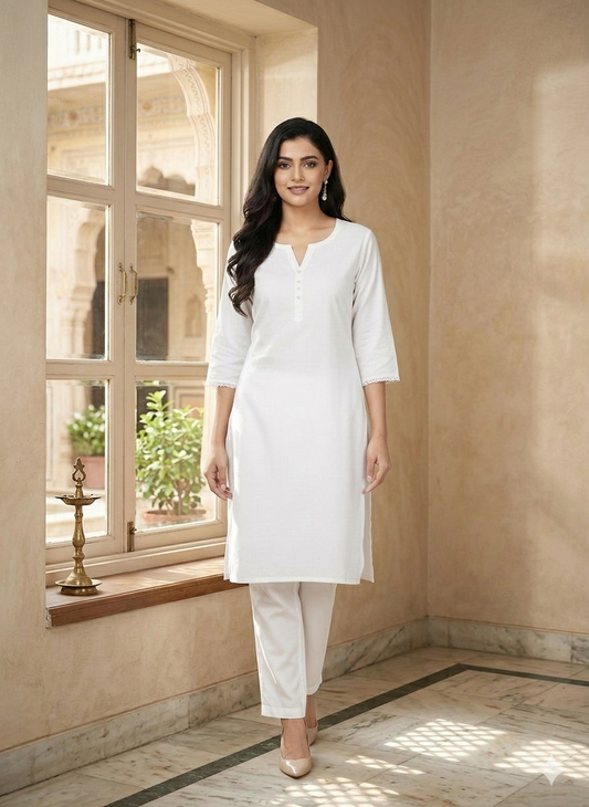 Women’s White Slim-Fit Ankle Pants – Stretch Comfort & Style
