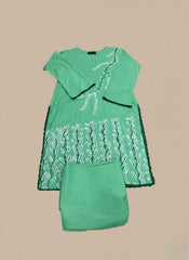 Buy 2 Pc Hand Painted Cotton Suit Pakistan | Green Floral