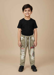 Buy Kids Boy Green Denim Jeans in Pakistan | Gelani Winter Wear