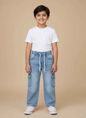 Buy Boys Wide Leg Cargo Jeans in Pakistan | Gelani Winter Wear