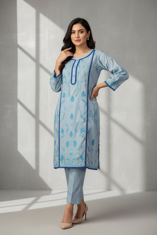 Stitched Hand Painted Cotton Suit