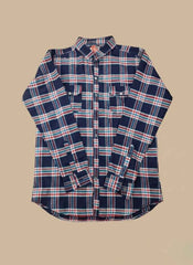 Men’s Navy & Red Plaid Flannel Shirt