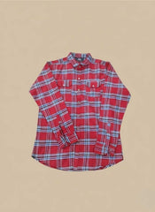Men’s Red & Blue Plaid Flannel Shirt