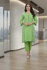 Hand Painted Stitched Cotton Suit