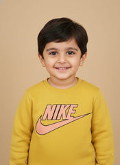 Kids Branded Sweatshirt – Yellow Graphic Pullover with Logo Print