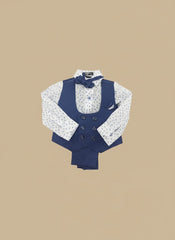 Boys’ Formal Blue Suit Set – 3-Piece Waistcoat, Shirt & Trousers