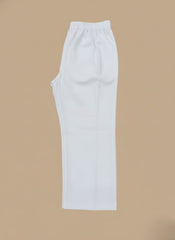 Women’s Classic White Elastic Waist Uniform Pants – Comfortable & Durable