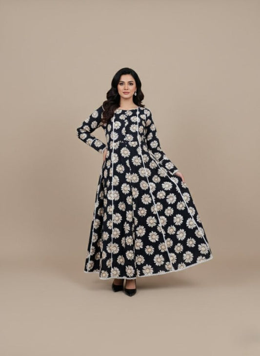 Women’s Elegant Daisy Print Frock