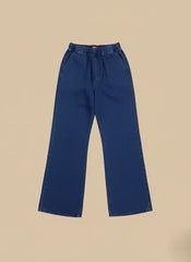 Women’s High-Waisted Elastic Waist Denim Jeans – Wide Leg Comfort