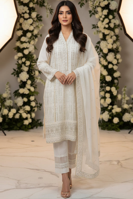 Maroon Chiffon Stitched Long Maxi | Gelani Girls Formal