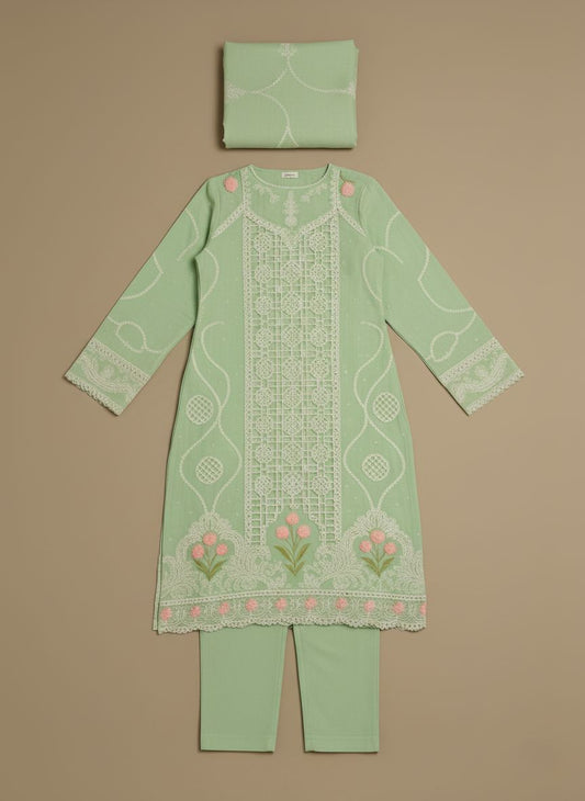 3-Piece Embroidered Lawn Suit Stitched