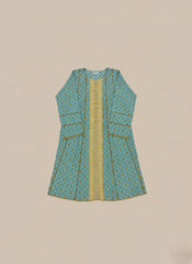 Elegant Blue Printed Women’s 2pc Lawn Frock