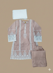 Light Pink 3Pc stitched suit for girl | She Club Summer