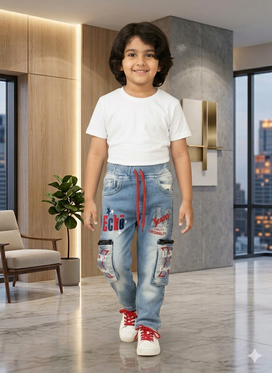 Buy Boys Cargo Denim Jeans – Gelani Winter Wear