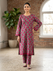 Stitched Pink and Gray Lawn Suit | Gelani Summer 2pc