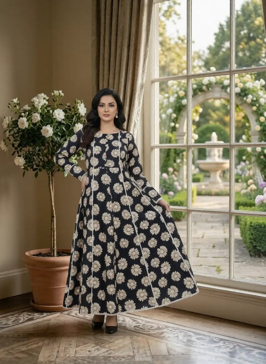 Women’s Elegant Daisy Print Frock