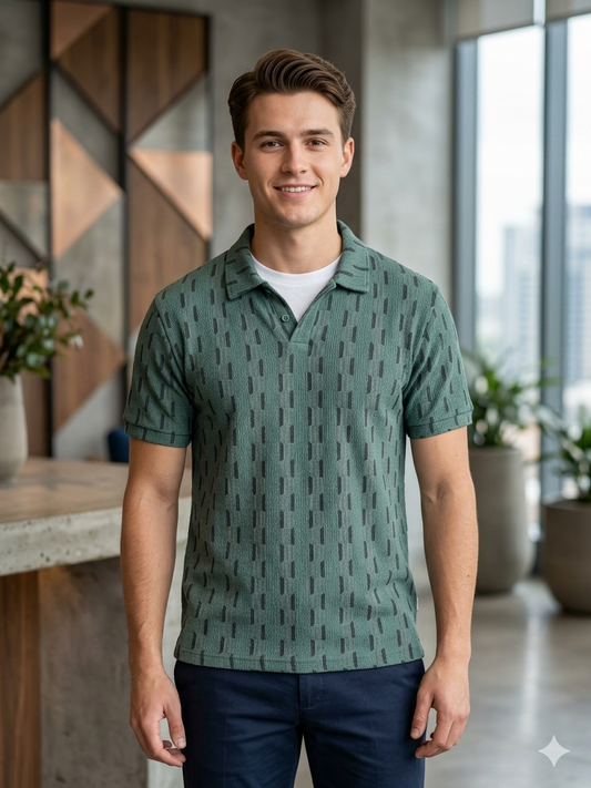 Men's Green Jersey Polo Shirt | Gelani Summer Collection