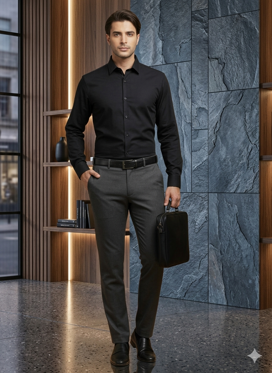 Men’s Black Formal Shirt | royal full Sleeve