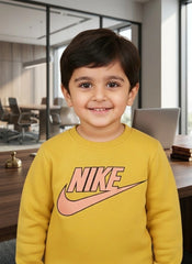 Kids Branded Sweatshirt – Yellow Graphic Pullover with Logo Print