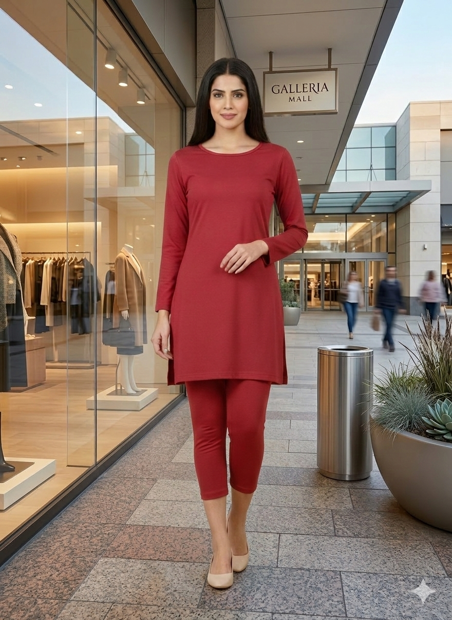 Women’s Premium Soft Cotton Red Leggings – Everyday Comfort & Style