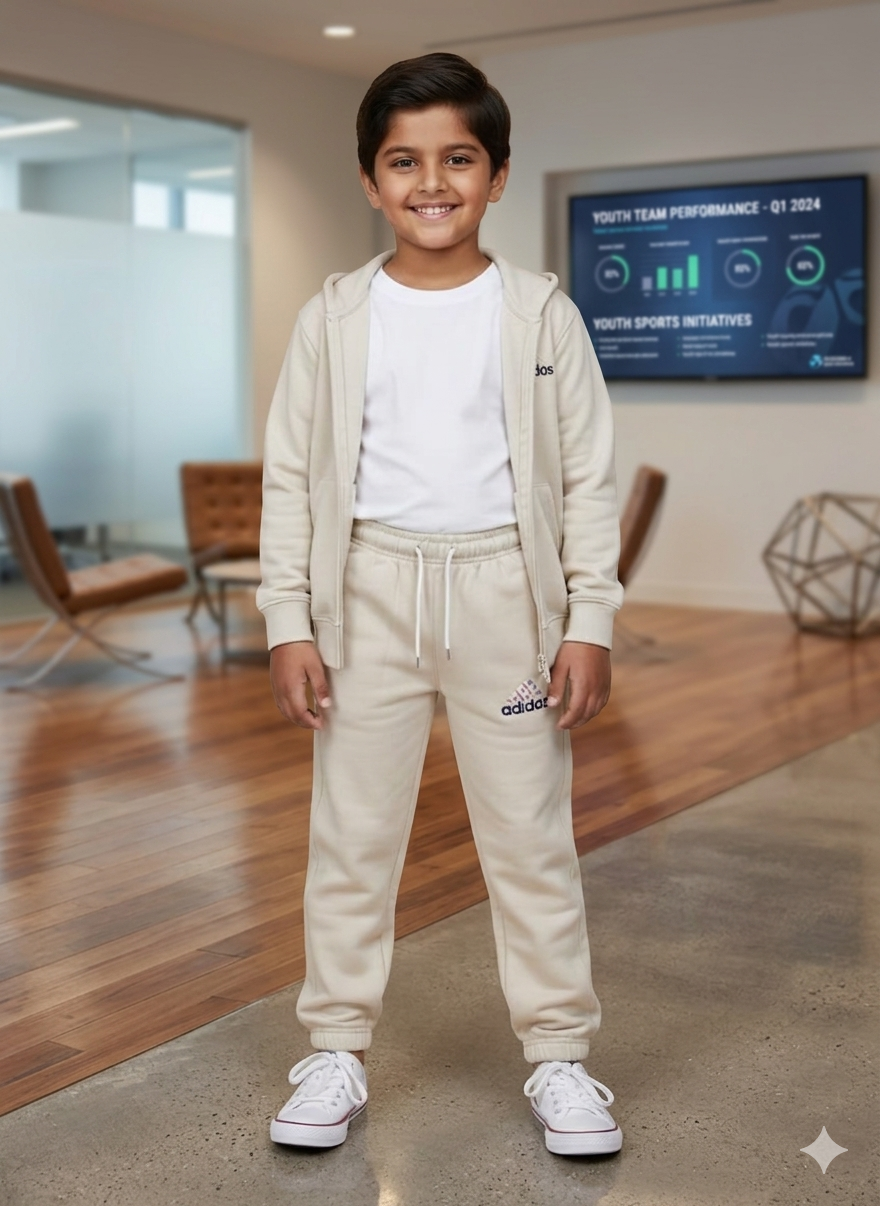 Kids White Terry Winter Trousers in Pakistan | Gelani Kids Wear