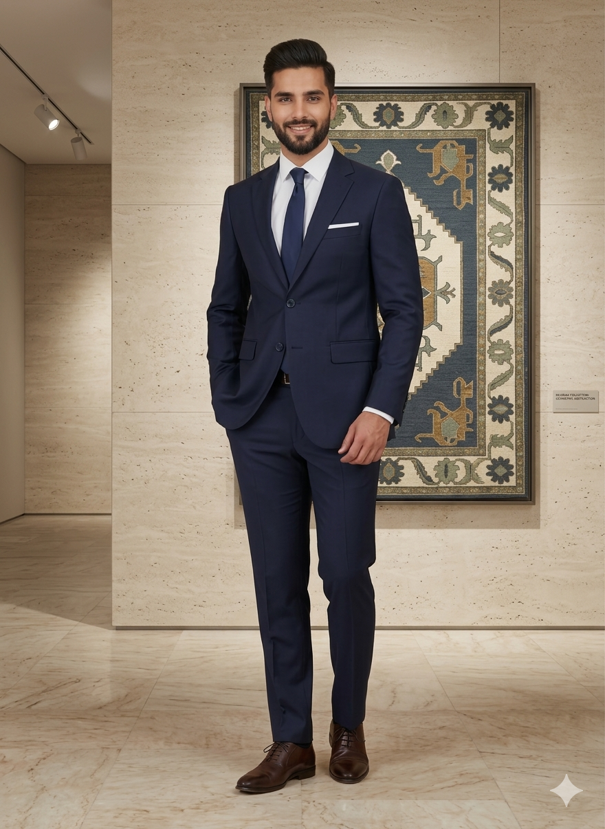 2pc dress suit for men in Pakistan – Navy Blue