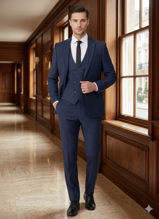 3pc dress suit for men in Blue & Brown | Gelani’s