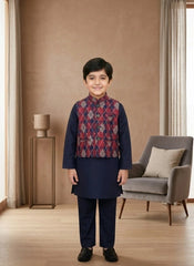 Premium Boys Kurta Waistcoat Set – Elegant Traditional 3-Piece Outfit for Kids