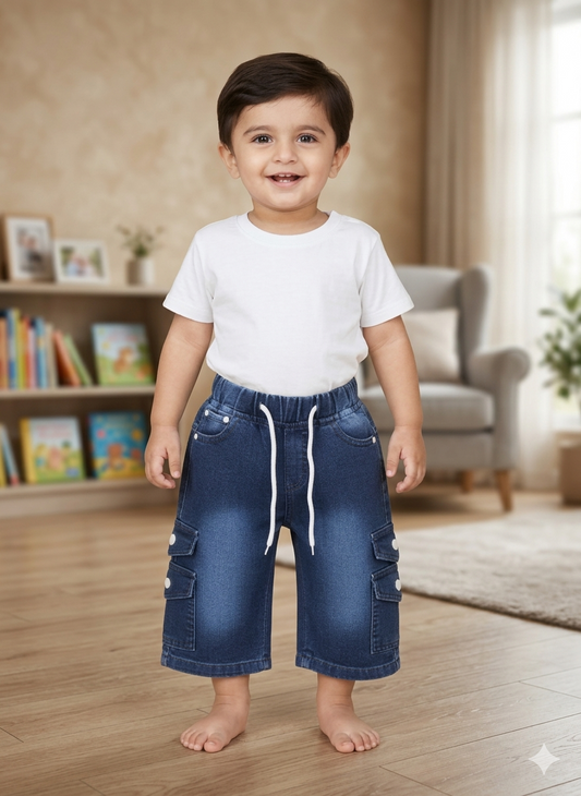 Best Boys Denim Cargo Shorts in Pakistan – Gelani Kids