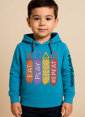 Kids’ Casual Long Sleeve Pullover Hoodie with Gaming Slogan