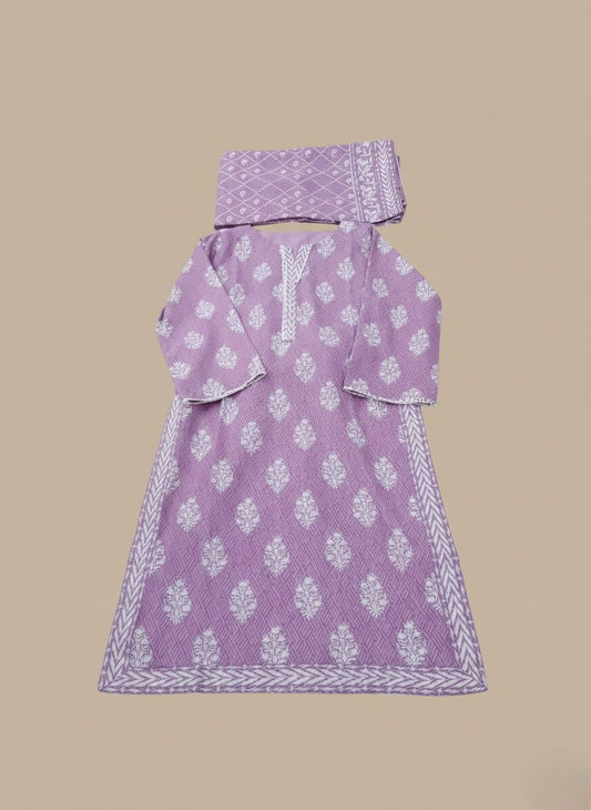 Lavender Khaddar 3 Piece Suit stitched – Elegant Winter Collection