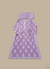 Lavender Khaddar 3 Piece Suit stitched – Elegant Winter Collection