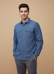 Men’s Premium Blue Flannel Shirt