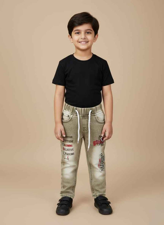 Buy Kids Boy Green Denim Jeans in Pakistan | Gelani Winter Wear