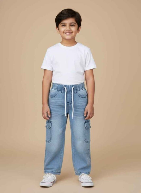Buy Boys Wide Leg Cargo Jeans in Pakistan | Gelani Winter Wear