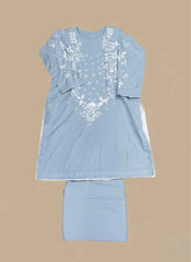 Buy 2 Pc Hand Painted Cotton Suit Pakistan | Gray Floral