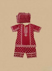 Maroon 3Pc stitched suit for girl | She Club Summer