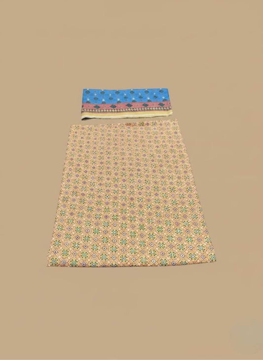 3 PC Unstitched Lawn Fabric Suit for Women Elegant Printed Designs