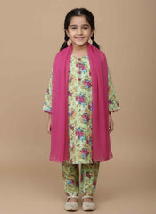 She Club 3pc stitched suit for girl – Light Green Summer