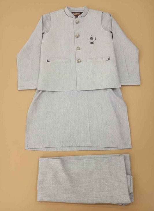 Buy Gray Waistcoat for Boys | Gelani Stitched Collection – Stylish Ethnic Wear