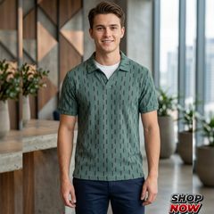Men's Green Jersey Polo Shirt | Gelani Summer Collection