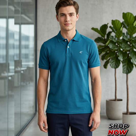 Men's Blue Jersey Polo Shirt | Gelani Summer Collection